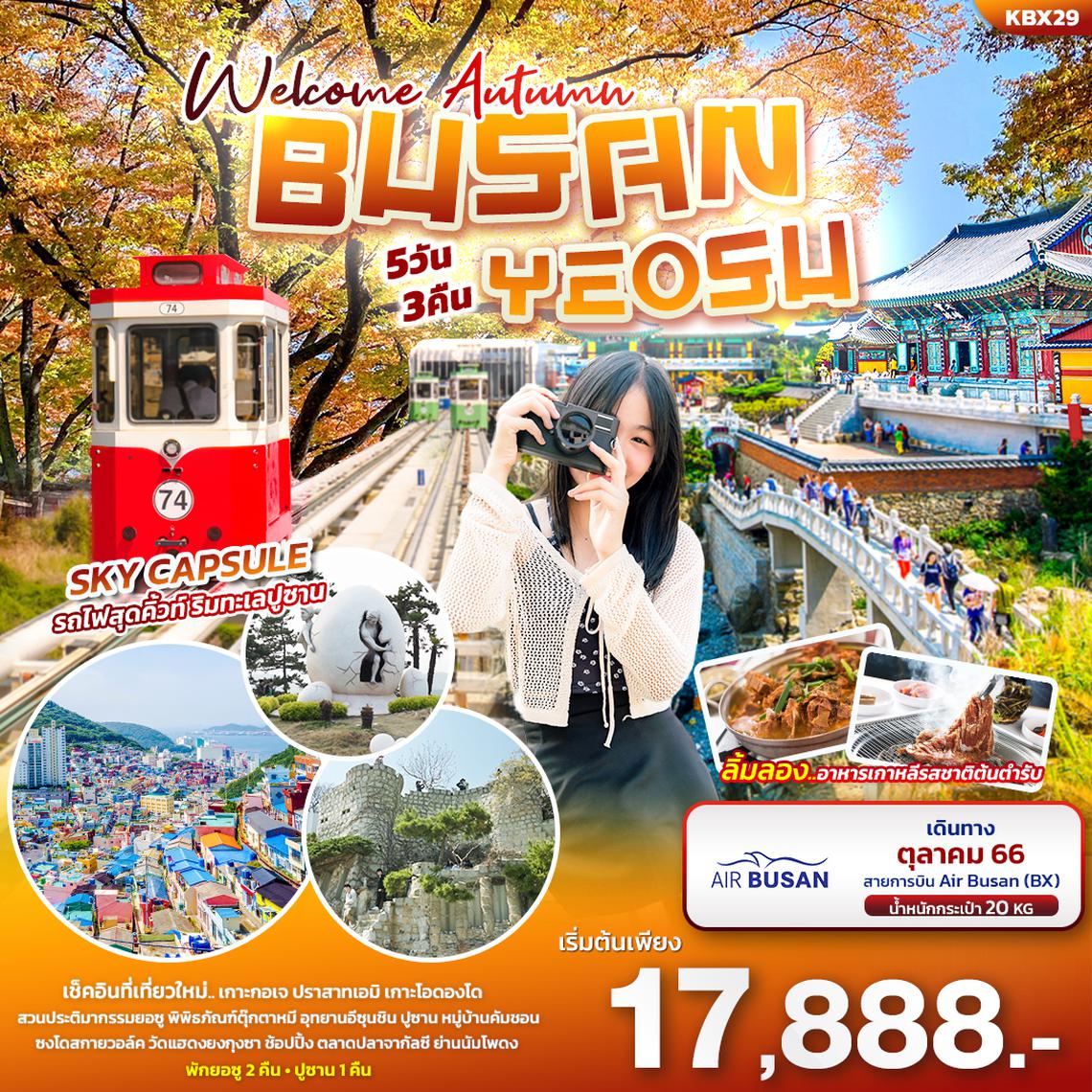 ทัวร์เกาหลี Welcome Autumn BUSAN YEOSU 5 วัน 3 คืน