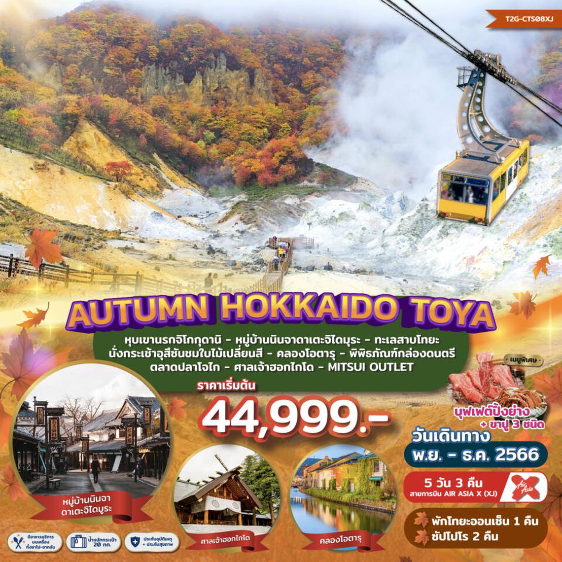 ทัวร์ญี่ปุ่น AUTUMN HOKKAIDO NOBORIBETSU TOYA 5D3N