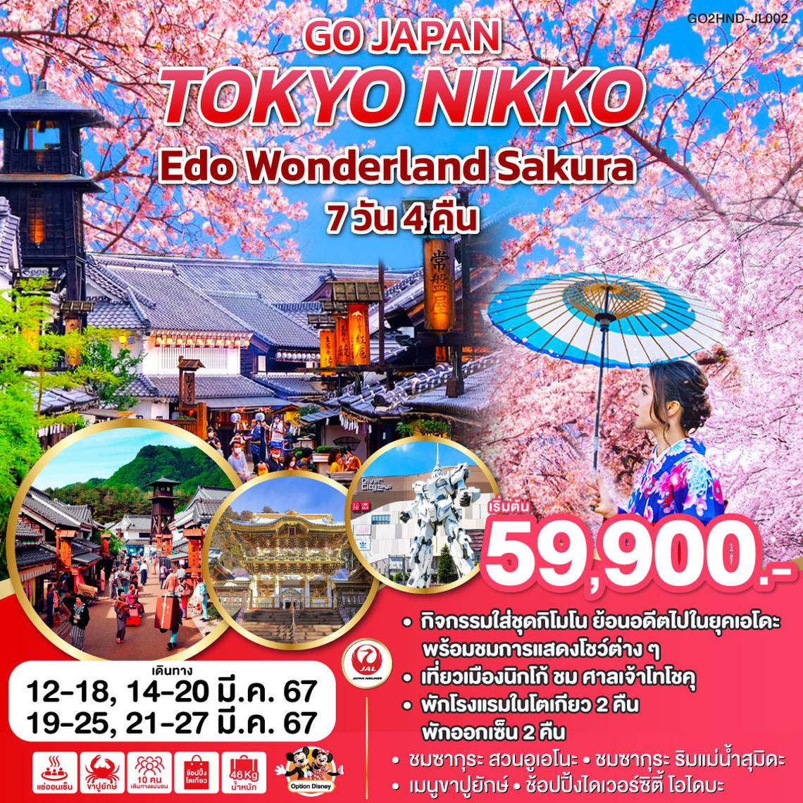 ทัวร์ญี่ปุ่น TOKYO NIKKO EDO WONDERLAND SAKURA 7 D 4 N โดยสายการบินเจแปนแอร์ไลน์ (JL)