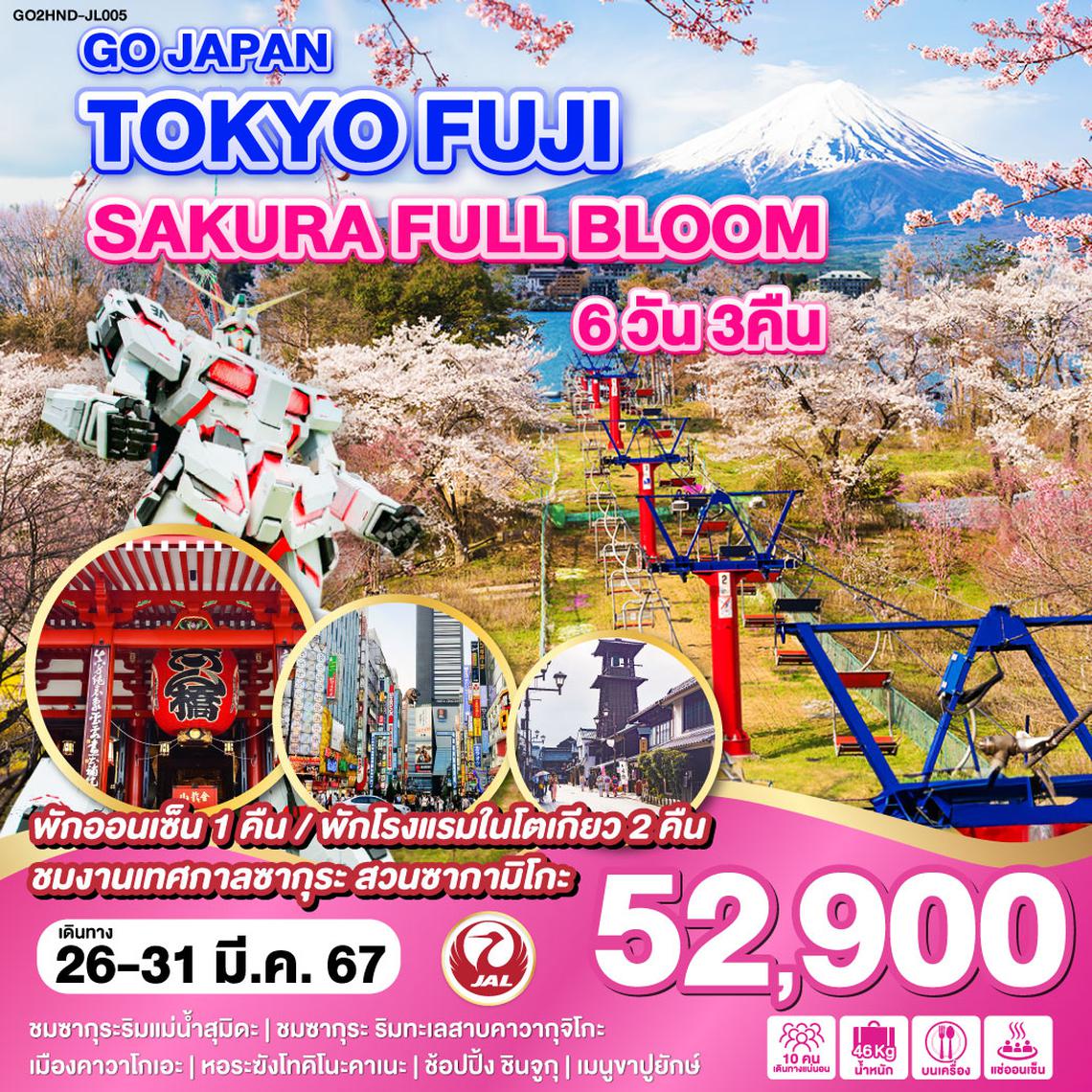 ทัวร์ญี่ปุ่น TOKYO FUJI SAKURA FULL BLOOM 6D3N - ชมซากุระ