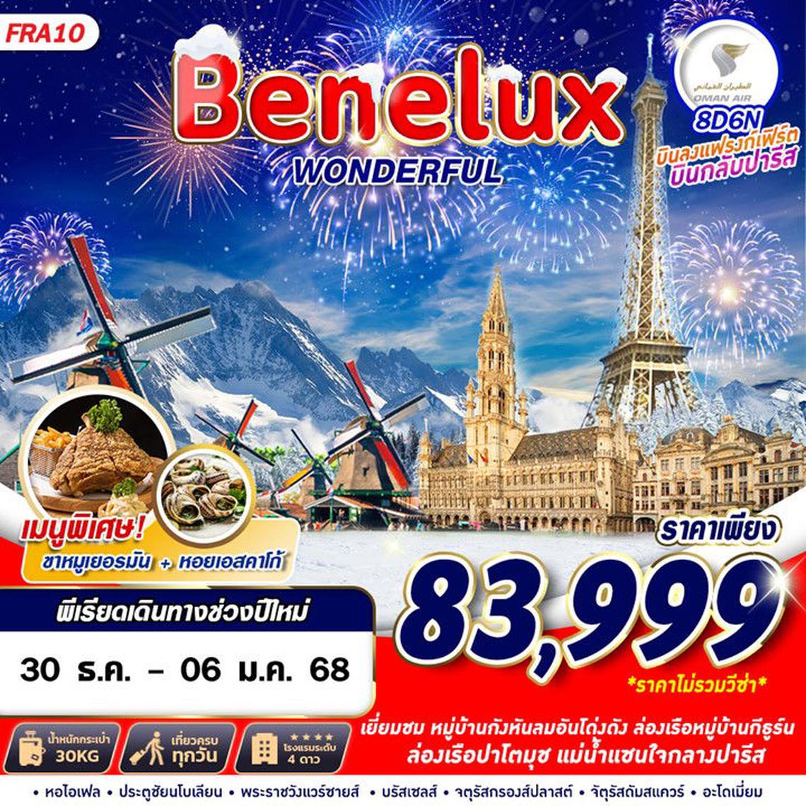 ทัวร์ยุโรป BENELUX WONDERFUL FRA-CDG 8D6N BY WY