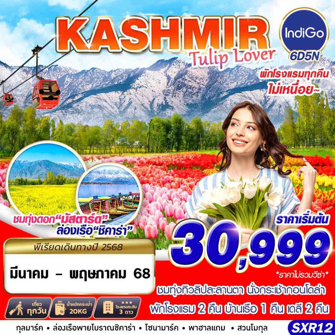 ทัวร์แคชเมียร์ KASHMIR TULIP LOVER 6D5N BY 6E