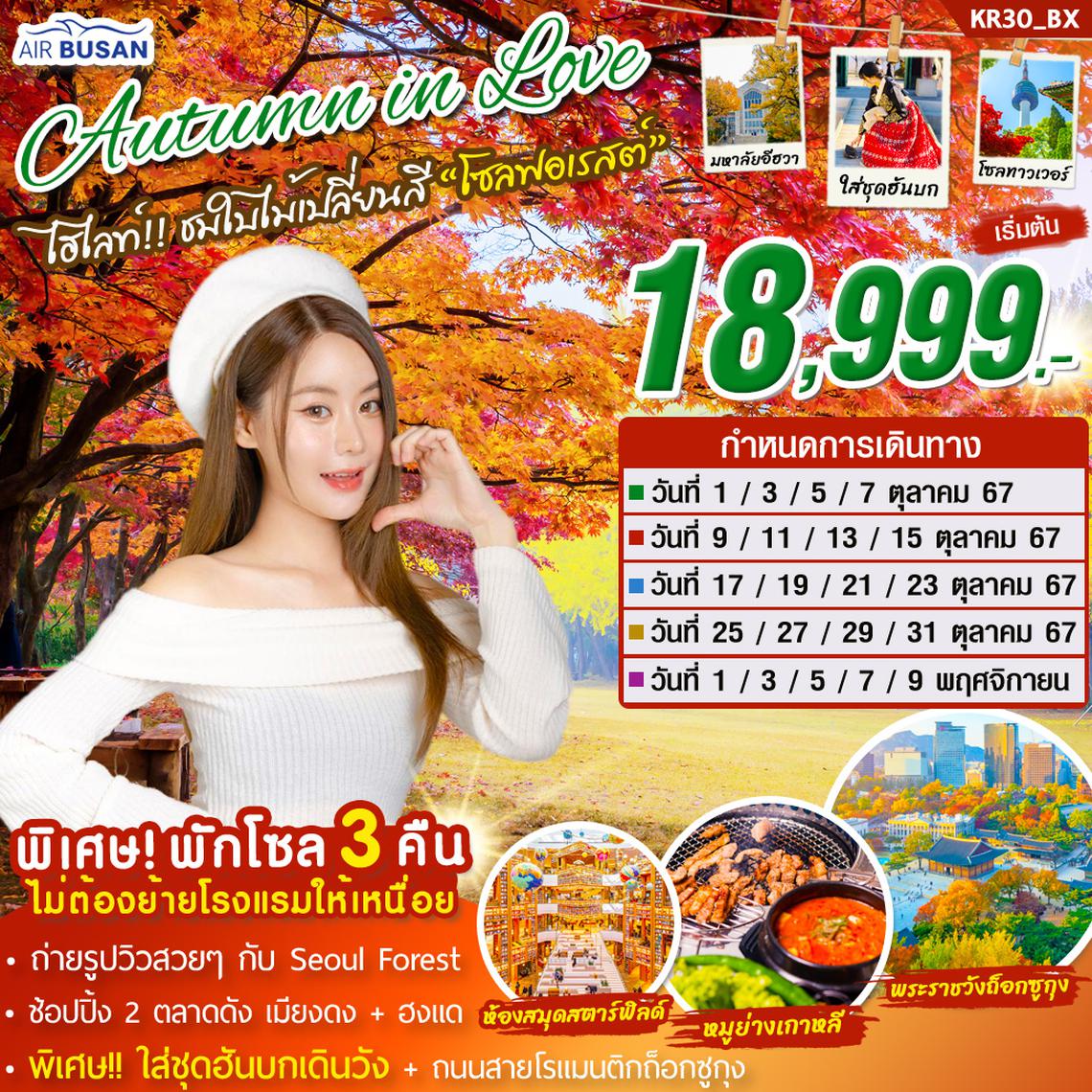 KR30_ทัวร์เกาหลี AUTUMN IN LOVE 5 วัน 3 คืน บิน BX