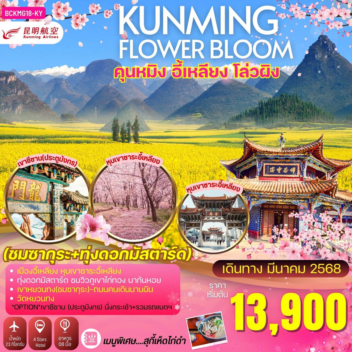 ทัวร์จีน KUNMING FLOWER BLOOM คุนหมิง อี้เหลียง โล่วผิง