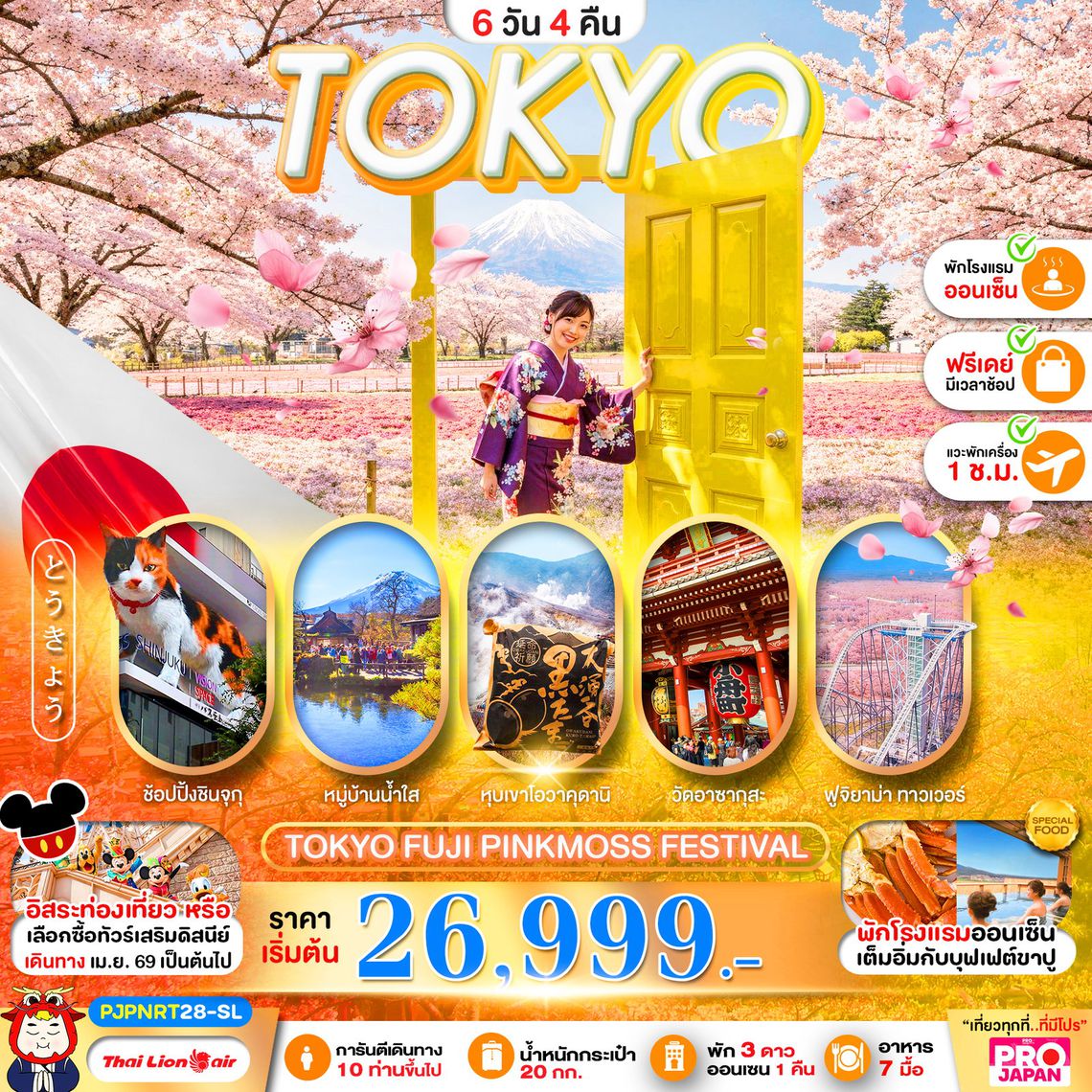 TOKYO FUJI PINKMOSS FESTIVAL 6 วัน 4 คืน (SL)