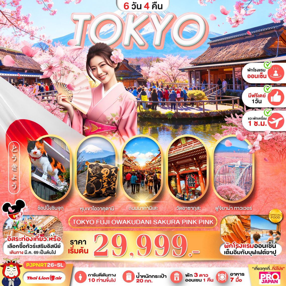 PJPNRT26-SL PRO TOKYO FUJI OWAKUDANI SAKURA PINK PINK 6D4N