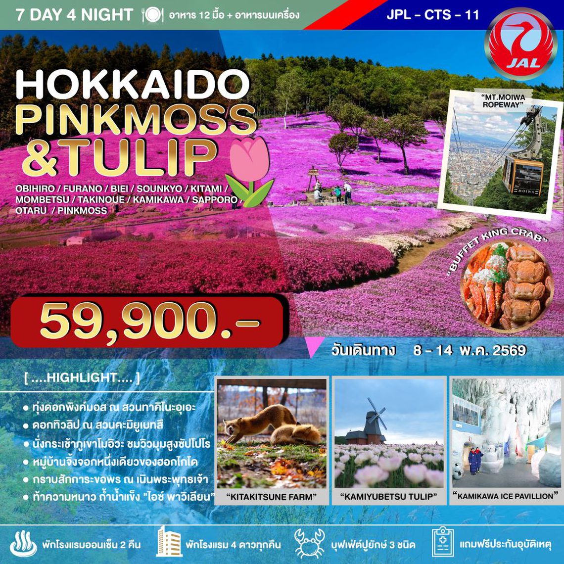 JPL-CTS-11 HOKKAIDO PINKMOSS_TULIP 7D4N