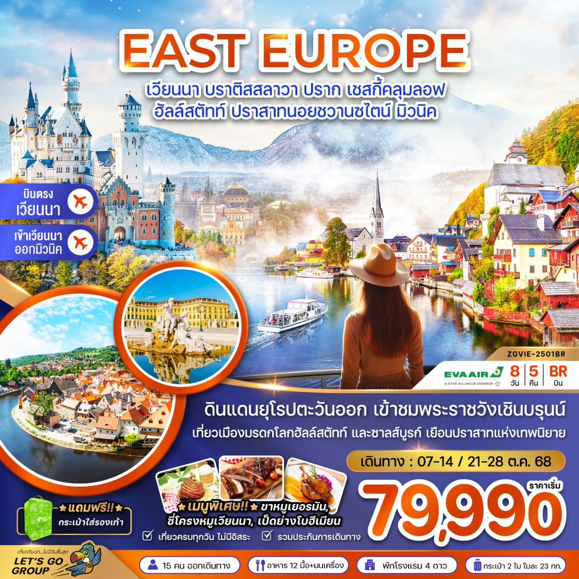 ZGVIE-2501BR ออสเตรีย สโลวัค เช็ค เยอรมัน (พระราชวังเชินบรุนน์ ปราสาทนอยชวานซไตน์)