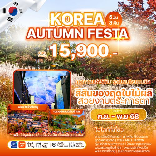ทัวร์เกาหลี KOREA AUTUMN FESTA 5 วัน 3 คืน