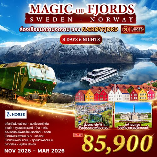 ทัวร์นอร์เวย์ สวีเดน Magic of the Fjords 8 วัน 6 คืน 