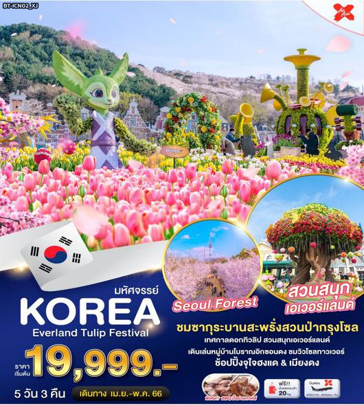 ทัวร์เกาหลี เทศกาลดอกทิวลิป สวนสนุกเอเวอร์แลนด์ 5วัน 3คืน