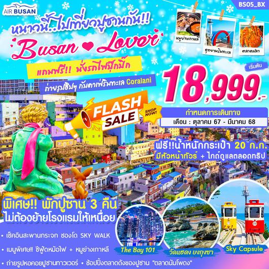 ทัวร์เกาหลี ปูซาน แฮอุนแด นั่งรถไฟปุ๊กปิ๊ก 5 วัน 3 คืน by Air Busan