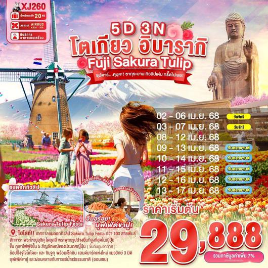 ทัวร์ญี่ปุ่น โตเกียว อิบารากิ ฟูจิ ซากุระ ทิวลิป 5 วัน 3 คืน by Thai AirAsia X