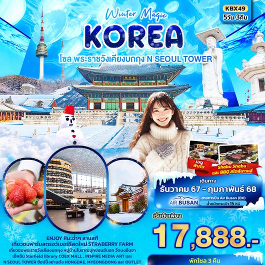 KBX49 Winter Magic Korea Seoul โซล พระราชวังเคียงบกกุก N SEOUL TOWER 5วัน 3คืน