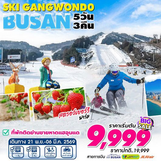 ทัวร์เกาหลี Busan Gangwon Ski Resort 5D3N