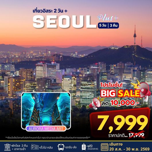 ทัวร์เกาหลี Seoul Plus 5วัน3คืน