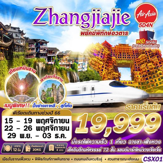 CSX01 FD ZHANGJIAJIE พยัคฆ์พิทักษ์อวตาร 5D4N
