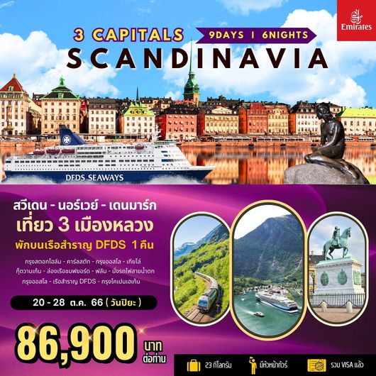 SCANDINAVIA 3 CAPITALS DENMARK NORWAY SWEDEN 9D6N BY EK