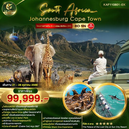 SOUTH AFRICA JOHANNESBURG CAPE TOWN 8D5N BY EK