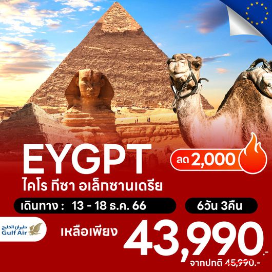 โปรไฟไหม้ ไคโร กีซา อเล็กซานเดรีย ลก 2,000.-