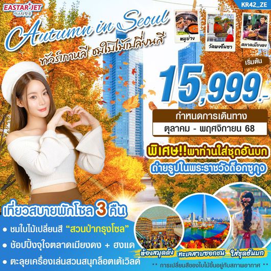 ทัวร์เกาหลี โซล ฮงแด เมียงดง 5 วัน 3 คืน by Eastar Jet