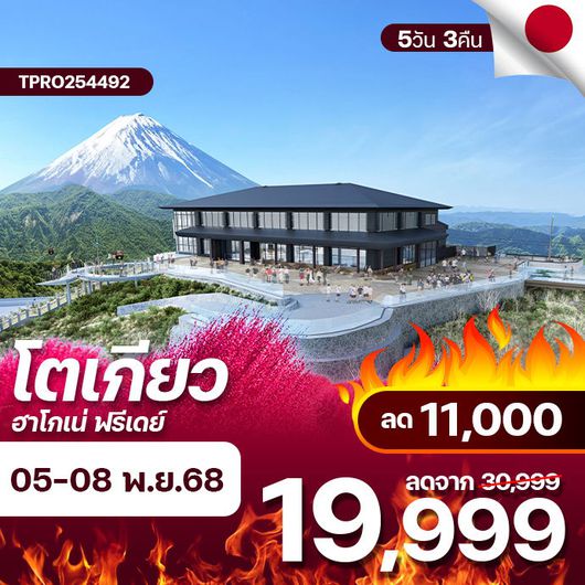 โปรไฟไหม้ ญี่ปุ่น โตเกียว ฮาโกเน่ ฟรีเดย์ ลด 11,000.-