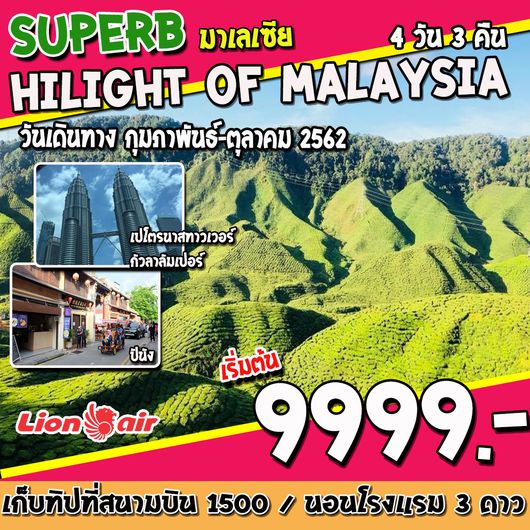 ทัวร์มาเลเซีย Superb มาเลเซีย Hilight of Malaysia