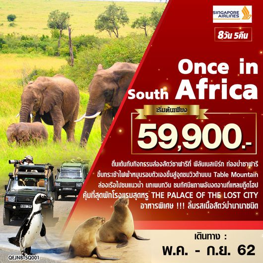 ทัวร์แอฟริกา Once in South Africa แอฟริกาใต้ 8 วัน 5 คืน