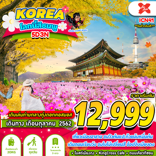 ทัวร์เกาหลี โลกนี้สีชมพู 5 วัน 3 คืน