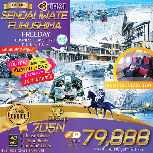 TGSDJ08 SENDAI MATSUSHIMA FREEDAY PREMIUM BUSINESS CLASS FUYU 7D5N