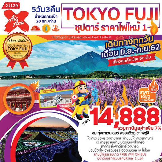 ทัวร์ญี่ปุ่น ซุปตาร์ ราคาไฟไหม้ 1 TOKYO FUJI 5D3N