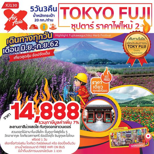 ทัวร์ญี่ปุ่น ซุปตาร์ ราคาไฟไหม้ 2 TOKYO FUJI 5D3N