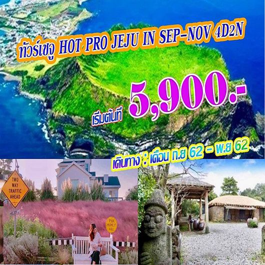 ทัวร์เชจู HOT PRO JEJU IN SEP-NOV 4D2N