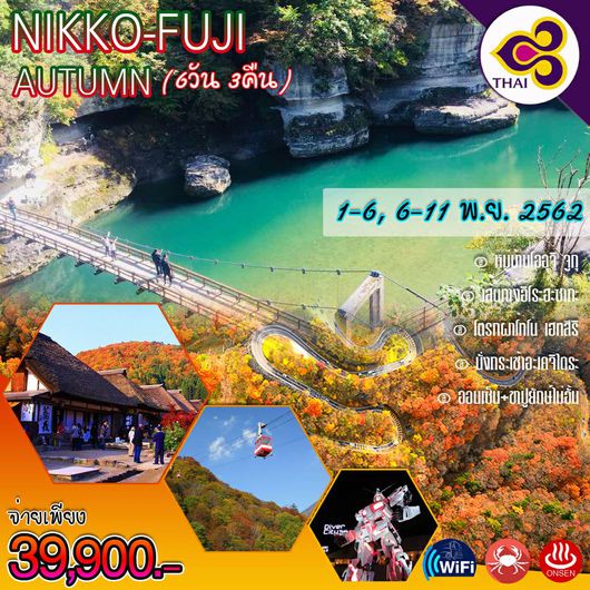 NIKKO-FUJI AUTUMN นิกโก้-คาวาโกเอะ-ฟูจิ-ฮาโกเน่-ชมใบไม้เปลี่ยนสี 6วัน3คืน