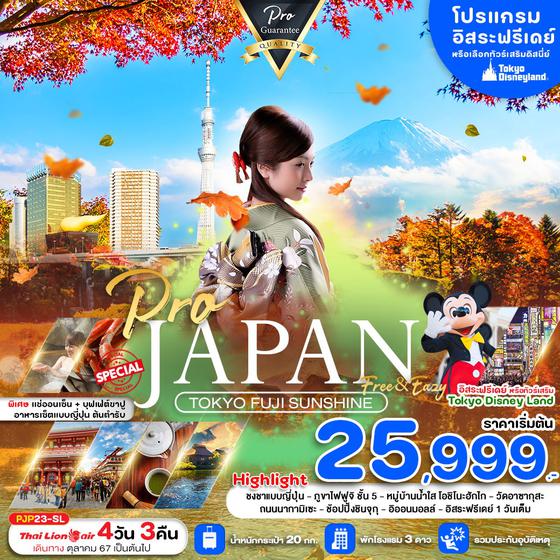 JAPAN SUNSHINE ญี่ปุ่น โตเกียว ฟูจิ 4 วัน 3 คืน เดินทาง พฤศจิกายน 67 เริ่มต้น 28,999.- Thai Lion Air (SL)