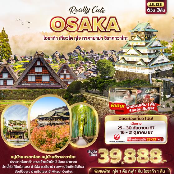 OSAKA โอซาก้า เกียวโต กุโจ ทาคายาม่า ชิราคาวาโกะ 6 วัน 3 คืน เดินทาง กันยายน - ตุลาคม 67 เริ่มต้น 39,888.- JAPAN AIRLINE (JL)