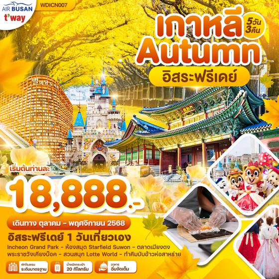 WDICN007 เกาหลี Autumn อิสระฟรีเดย์ 5วัน 3คืน