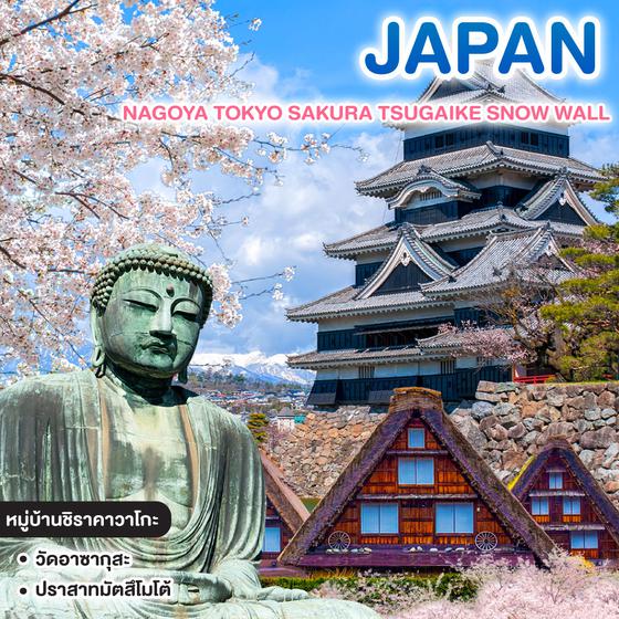 ทัวร์ญี่ปุ่น NAGOYA TOKYO SAKURA TSUGAIKE SNOW WALL