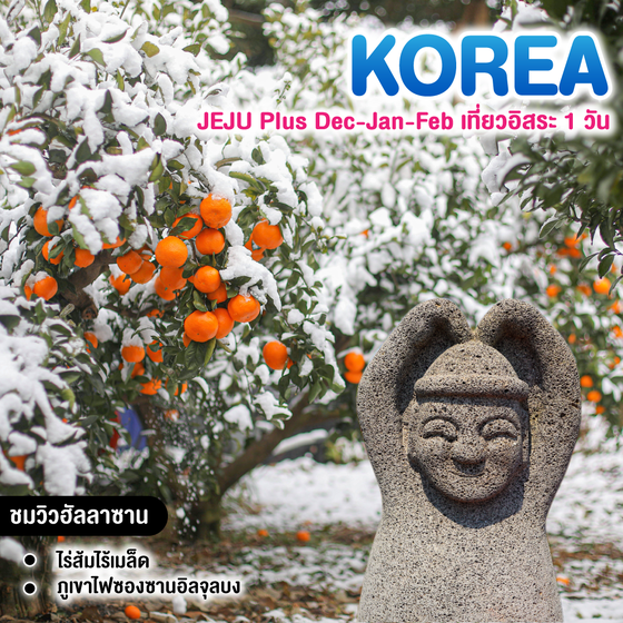 ทัวร์เกาหลี JEJU Plus Dec-Jan-Feb เที่ยวอิสระ 1 วัน