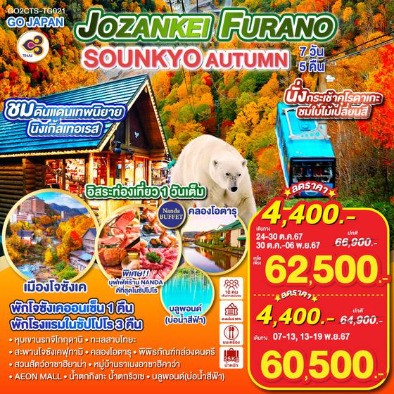 JOZANKEI FURANO SOUNKYO AUTUMN 7D 5N โดยสายการบินไทย [TG]