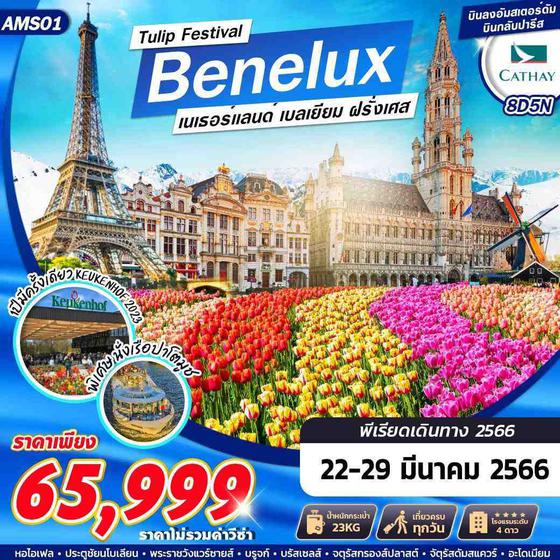 Tulip Festival Benelux เนเธอร์แลนด์ เบลเยียม ฝรั่งเศส 8D 5N โดยสายการบิน CATHAY AIRLINE (CX)