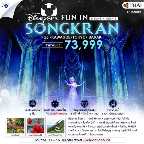 ทัวร์ TOKYO FUJI DISNEYSEA 6 วัน 4 คืน (TG) 