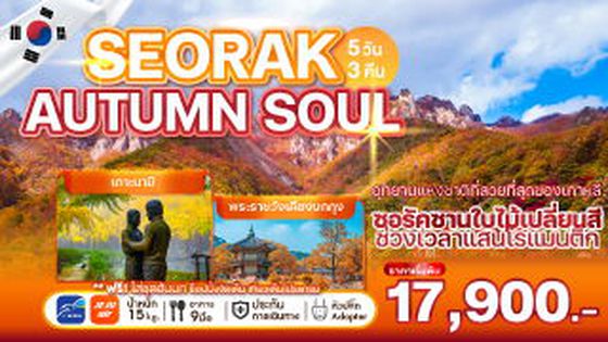 WEKR-SAS2025 ทัวร์เกาหลี SEORAK AUTUMN SOUL 5 วัน 3 คืน บิน : JEJU AIR | AIR BUSAN