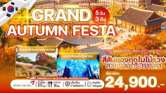 WEKR-GAF2025 ทัวร์เกาหลี GRAND AUTUMN FESTA ASIANA AIRLINES 5 วัน 3 คืน