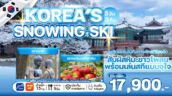 WEKR-KSS2025 ทัวร์เกาหลี KOREA'S SNOWING SKI บิน : JEJU AIR | AIR BUSAN 5 วัน 3 คืน