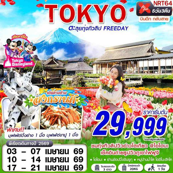 NRT64 XJ DMK TOKYO TULIP ตะลุยทุ่งทิวลิป (FREEDAY) บินดึกกลับสาย APR 5D3N