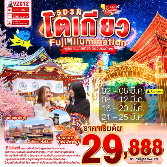 VZ012 TOKYO FUJI  ILLUMINATION 5D 3N BY VZ -- MAR'26 --- ซุปตาร์...โตเกียว วิบวับรับมีนา! ProgramId:381