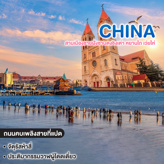 ทัวร์จีน CHINA QINGDAO ซุปตาร์ สามเมืองชายฝั่งซานตงชิงเต่า หยานไถ เว่ยไห่  