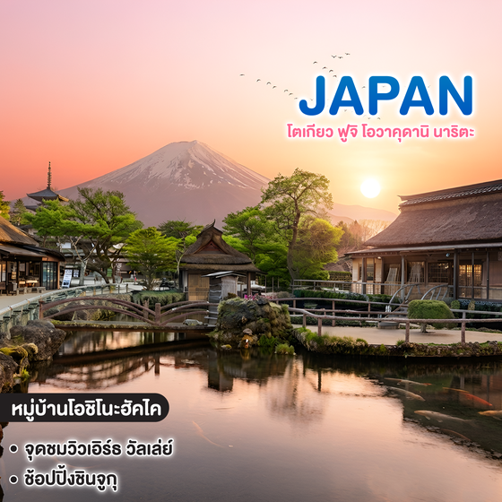 ทัวร์ญี่ปุ่น TOKYO โตเกียว ฟูจิ โอวาคุดานิ นาริตะ 
