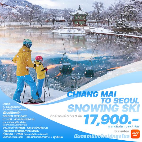 CHIANG MAI TO SEOUL SNOWING SKI เกาหลีใต้ กรุงโซล บินตรงเชียงใหม่ 5 วัน 3 คืน เดินทาง พฤศจิกายน 67 - มีนาคม 68 เริ่มต้น 17,900.- Asiana Airlines (OZ)